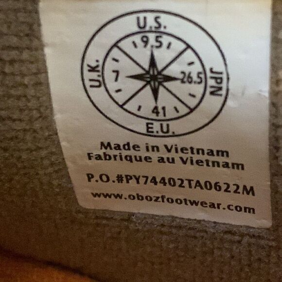 OBOZ, JEANETTE, low, lace up shoe, suede, ladies 9.5 , near new - Picture 8 of 9